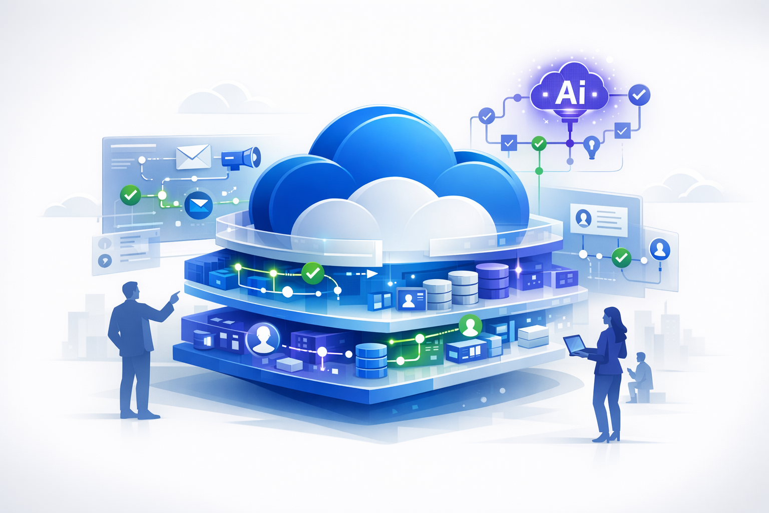 Salesforce platform architecture diagram showing Marketing Cloud, Data Cloud, and Einstein AI integration